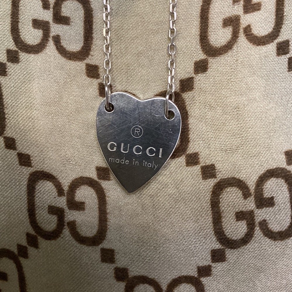 Authentic Gucci Trademark Heart Earrings, Necklace , Bracelet - Picture 11 of 12